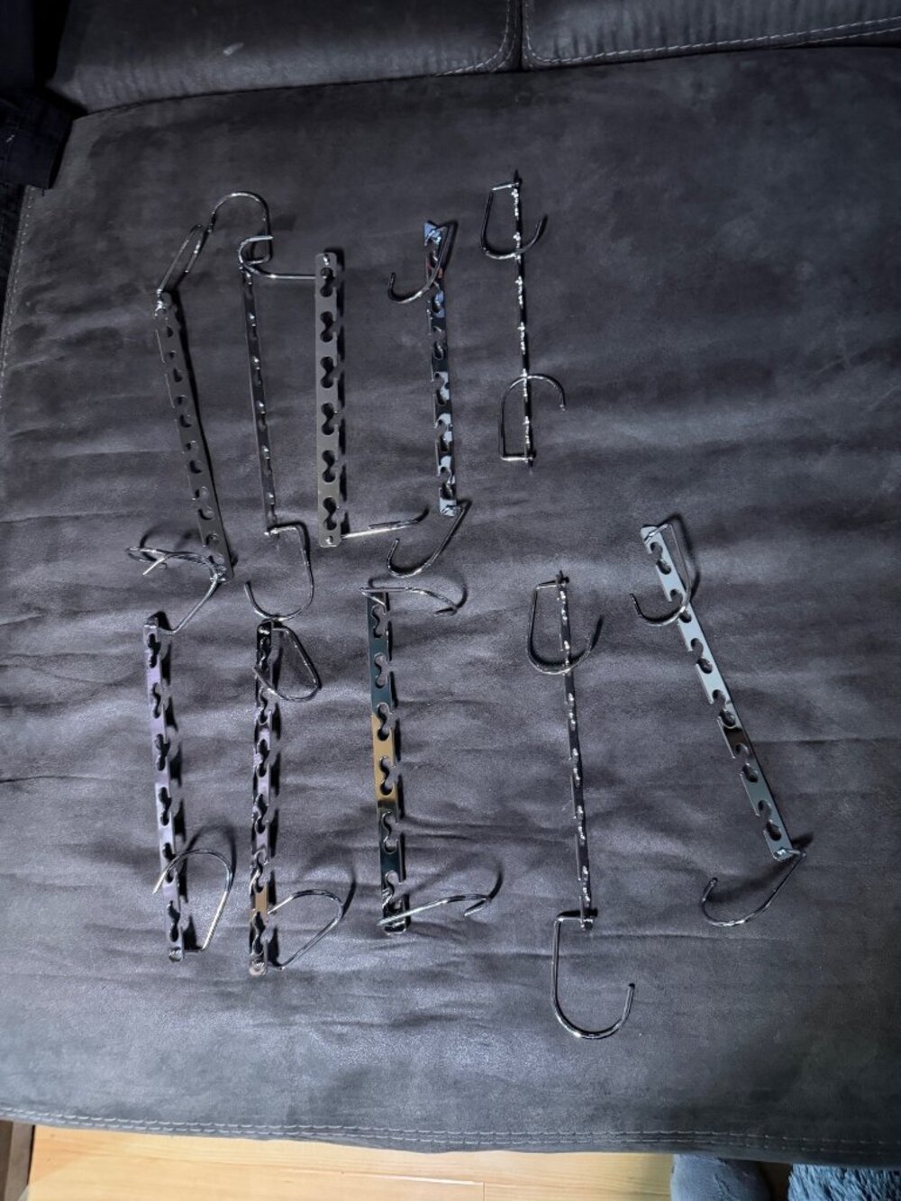 Space Saving Metal Closet Hangers With Multiple Hook Slots For Organized Storage
